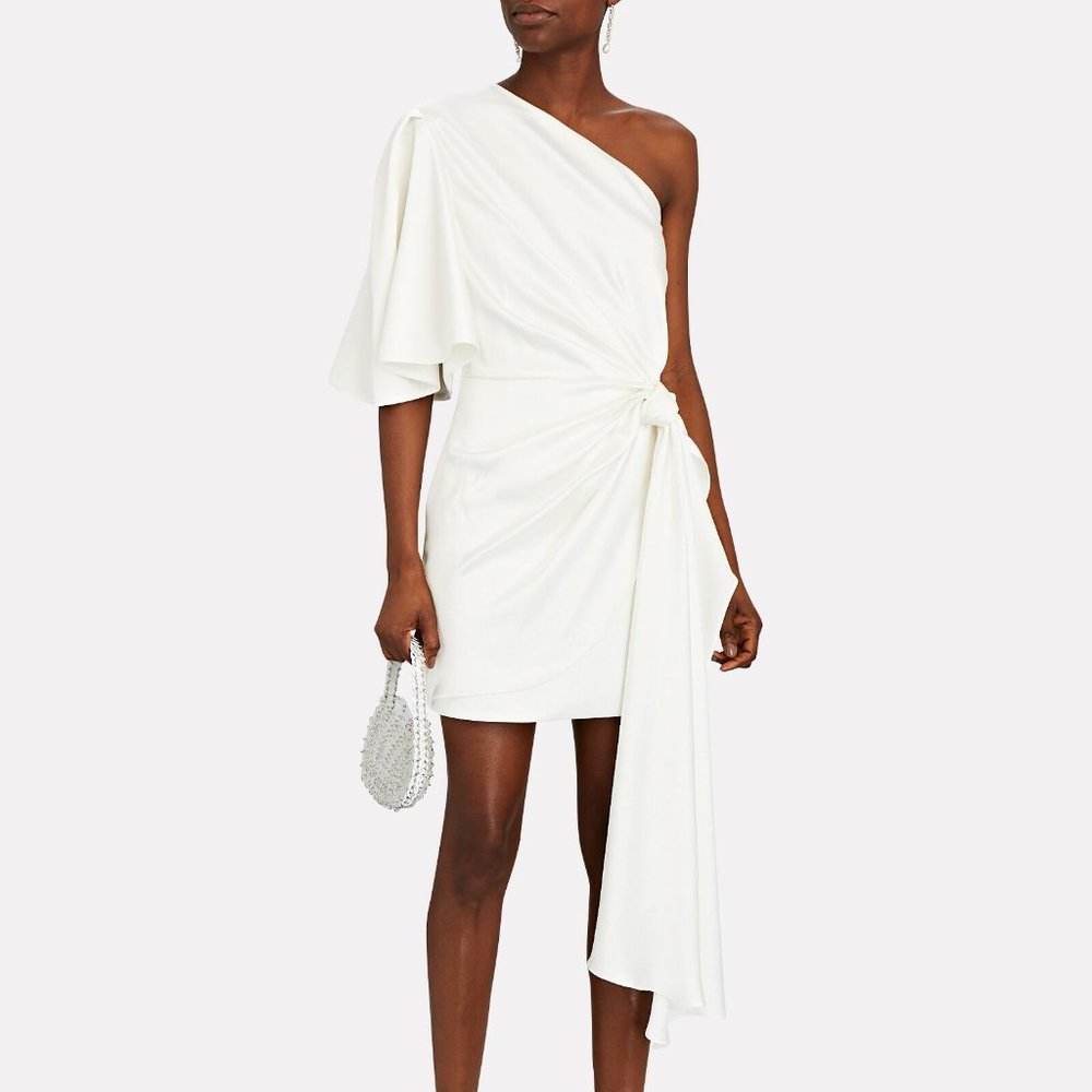 Solace London Marcie Ruched One-Shoulder Mini Dress